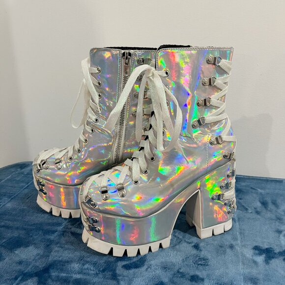 Dolls Kill X Club Exx Corset Platform Boots - Picture 3 of 6